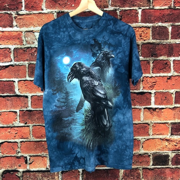 The Mountain Other - The Mountain Mens Blue Crow Tie Dye T-shirt